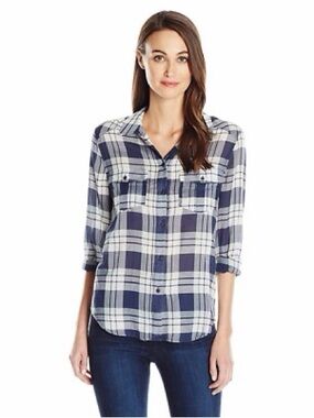 Paige Women's Button-Down Shirt Long Sleeve Women's Sz. S (Blue) 152816